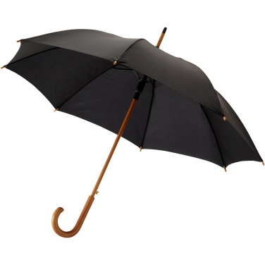 Logo trade promotional giveaways picture of: Kyle 23" auto open umbrella wooden shaft and handle