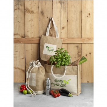 Logo trade promotional items image of: Mumbay cotton pocket jute tote bag 18L