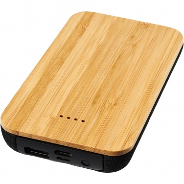 Logo trade business gifts image of: Future 6000 mAh bamboo/fabric wireless power bank