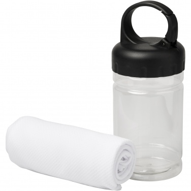 Logo trade business gifts image of: Remy cooling towel in PET container