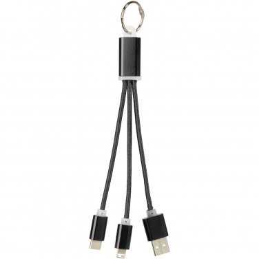 Logotrade promotional merchandise image of: Metal 3-in-1 charging cable with keychain