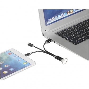 Logotrade promotional merchandise picture of: Metal 3-in-1 charging cable with keychain