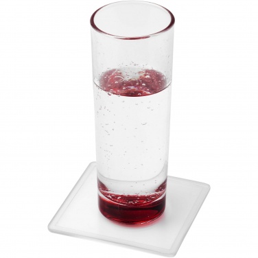 Logo trade promotional products image of: Ellison square plastic coaster with paper insert