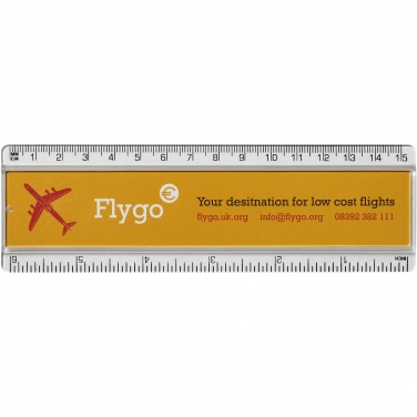 Logo trade promotional merchandise image of: Ellison 15 cm plastic insert ruler