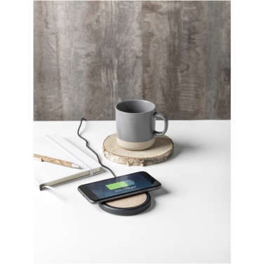 Logotrade promotional item image of: Kivi 10W limestone/cork wireless charging pad