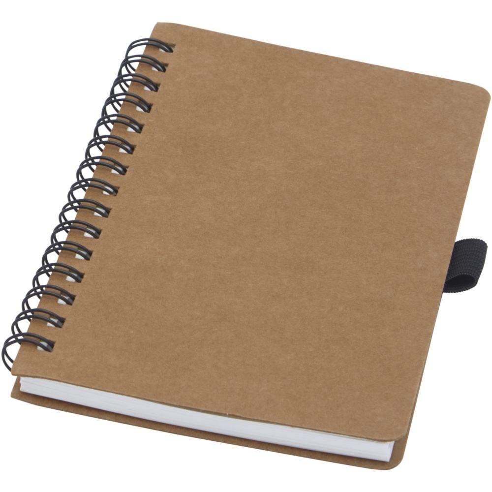 Logotrade promotional giveaways photo of: Cobble A6 wire-o recycled cardboard notebook with stone paper