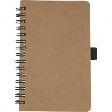 Logo trade promotional gift photo of: Cobble A6 wire-o recycled cardboard notebook with stone paper
