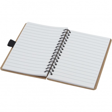Logo trade promotional merchandise picture of: Cobble A6 wire-o recycled cardboard notebook with stone paper