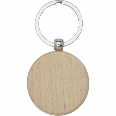 Logo trade promotional gifts image of: Giovanni beech wood round keychain