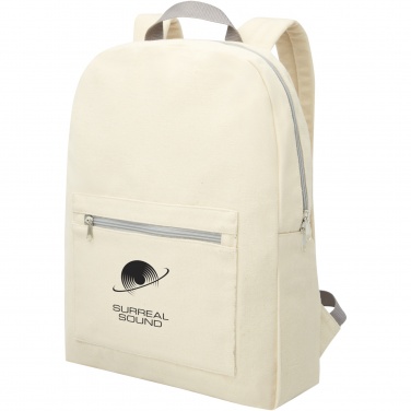 Logo trade advertising product photo of: Pheebs 450 g/m² recycled cotton and polyester backpack 10L