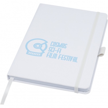 Logo trade promotional merchandise photo of: Honua A5 recycled paper notebook with recycled PET cover