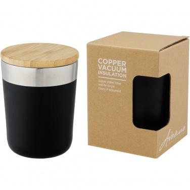 Logo trade promotional items image of: Lagan 300 ml stainless steel tumbler with bamboo lid