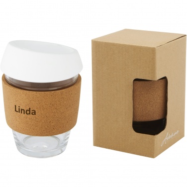 Logotrade promotional products photo of: Lidan 360 ml borosilicate glass tumbler with silicone lid