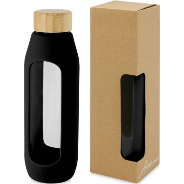 Logo trade promotional gifts image of: Tidan 600 ml borosilicate glass bottle with silicone grip