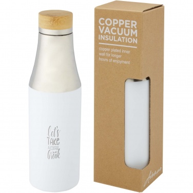 Logo trade corporate gift photo of: Hulan 540 ml copper vacuum insulated stainless steel bottle with bamboo lid