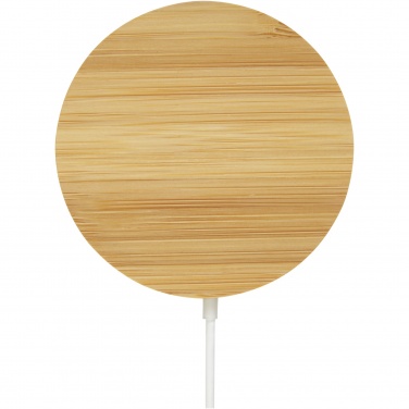 Logo trade promotional merchandise picture of: Atra 10W bamboo magnetic wireless charging pad