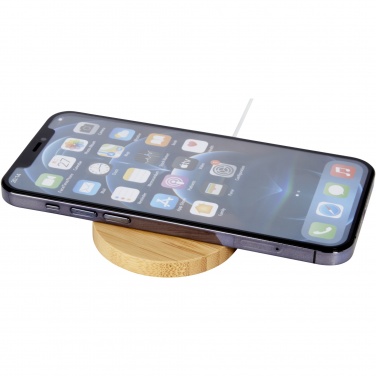 Logo trade promotional product photo of: Atra 10W bamboo magnetic wireless charging pad