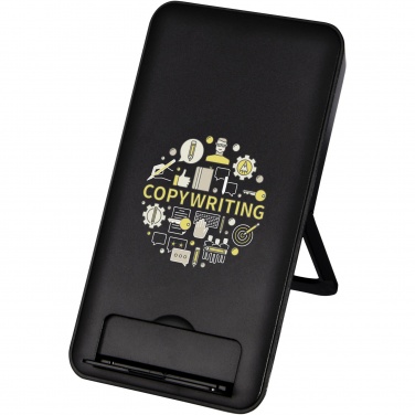 Logotrade promotional product image of: Loop 10W recycled plastic wireless charging pad with phone stand
