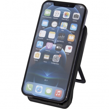 Logo trade promotional products picture of: Loop 10W recycled plastic wireless charging pad with phone stand