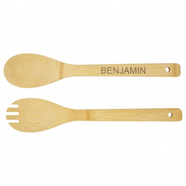 Logo trade promotional giveaway photo of: Argulls bamboo salad bowl and tools