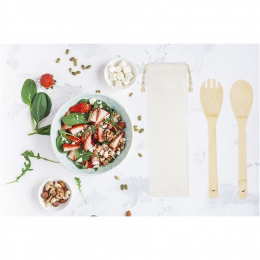 Logo trade corporate gift photo of: Endiv bamboo salad spoon and fork