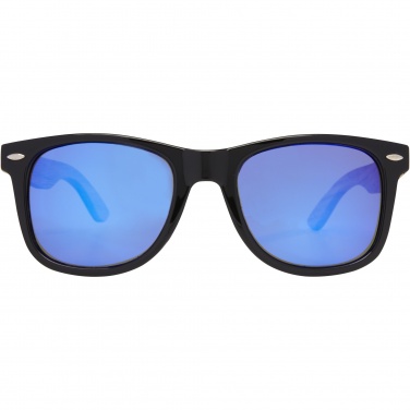 Logo trade promotional merchandise picture of: Hiru rPET/wood mirrored polarized sunglasses in gift box