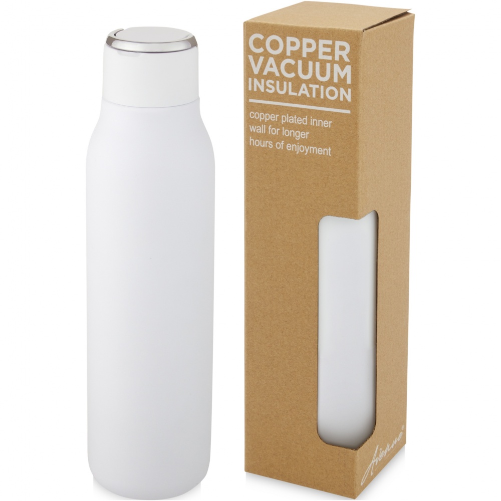 Logo trade promotional gift photo of: Marka 600 ml copper vacuum insulated bottle with metal loop