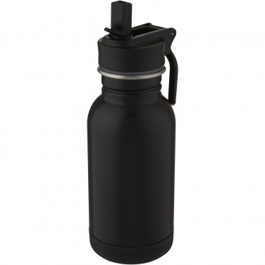 Logotrade promotional giveaway image of: Lina 400 ml stainless steel sport bottle with straw and loop