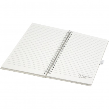 Logo trade corporate gifts image of: Dairy Dream A5 size reference recycled milk cartons spiral notebook