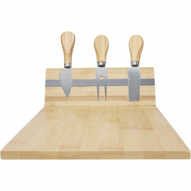 Logotrade promotional merchandise image of: Mancheg bamboo magnetic cheese board and tools