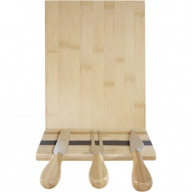 Logo trade promotional products image of: Mancheg bamboo magnetic cheese board and tools