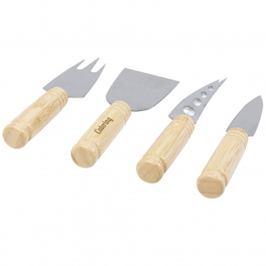 Logotrade promotional item image of: Cheds 4-piece bamboo cheese set
