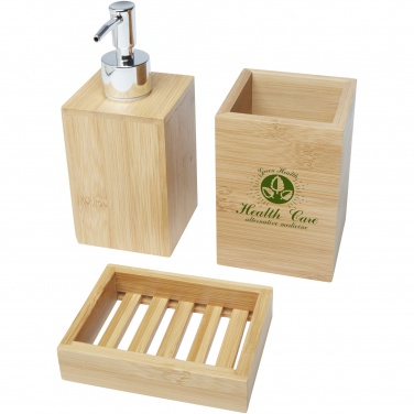 Logotrade promotional merchandise picture of: Hedon 3-piece bamboo bathroom set