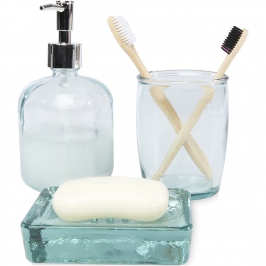 Logo trade promotional giveaways image of: Jabony 3-piece recycled glass bathroom set
