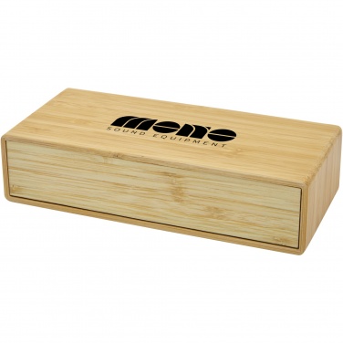 Logo trade promotional items picture of: Minata bamboo wireless charger with clock