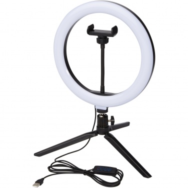 Logo trade promotional merchandise picture of: Studio ring light for selfies and vlogging with phone holder and tripod