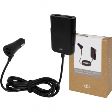 Logotrade promotional product image of: Pilot dual car charger with QC 3.0 dual back seat extended charger