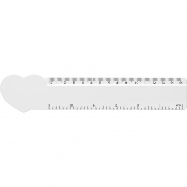 Logotrade promotional items photo of: Tait 15 cm heart-shaped recycled plastic ruler