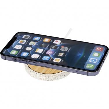 Logo trade advertising products image of: Terrazzo 10W wireless bamboo charging pad