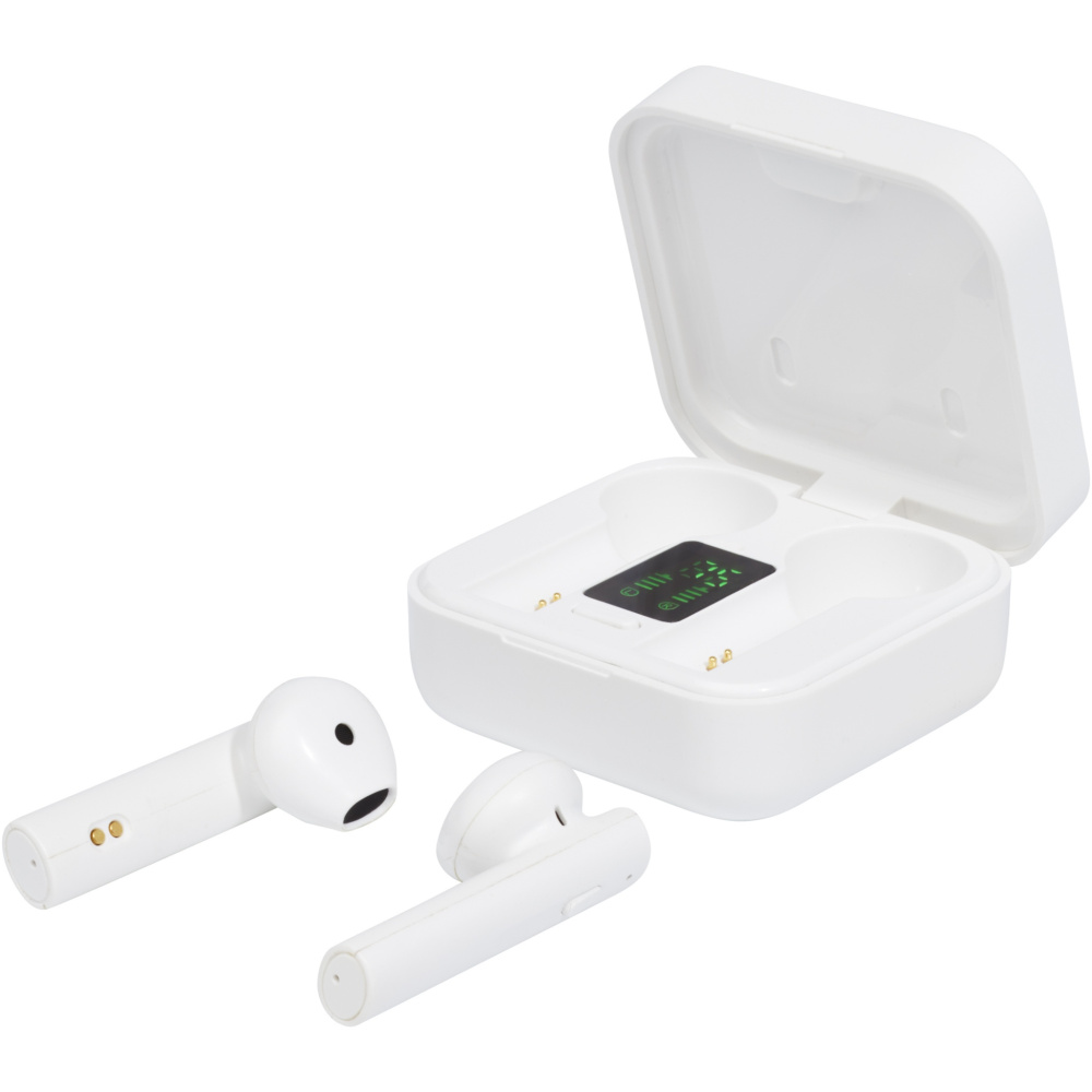 Logo trade promotional products image of: Tayo solar charging TWS earbuds 