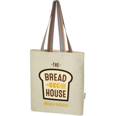 Logo trade promotional gift photo of: Rainbow 180 g/m² recycled cotton tote bag 5L