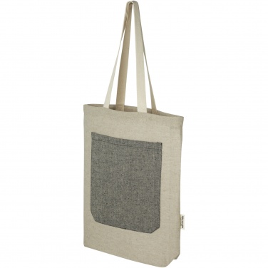 Logotrade business gift image of: Pheebs 150 g/m² recycled cotton tote bag with front pocket 9L