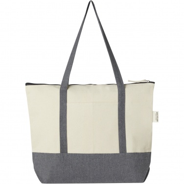 Logotrade corporate gift image of: Repose 320 g/m² recycled cotton zippered tote bag 10L