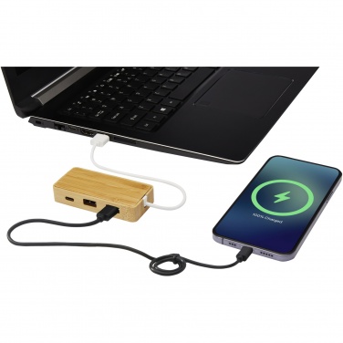 Logotrade promotional products photo of: Tapas bamboo USB hub