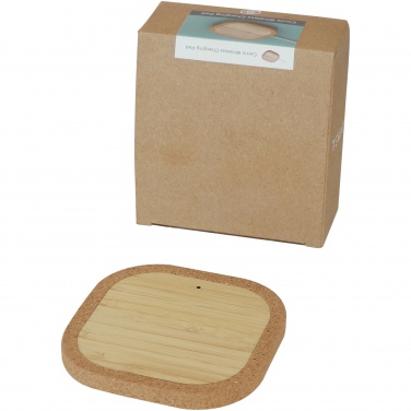 Logo trade promotional merchandise image of: Cerris 15W cork wireless charging pad