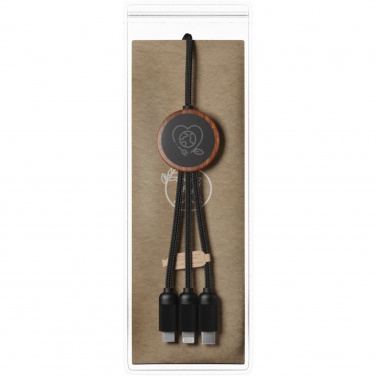 Logo trade promotional products picture of: SCX.design C36 3-in-1 rPET light-up logo extended charging cable with round bamboo casing