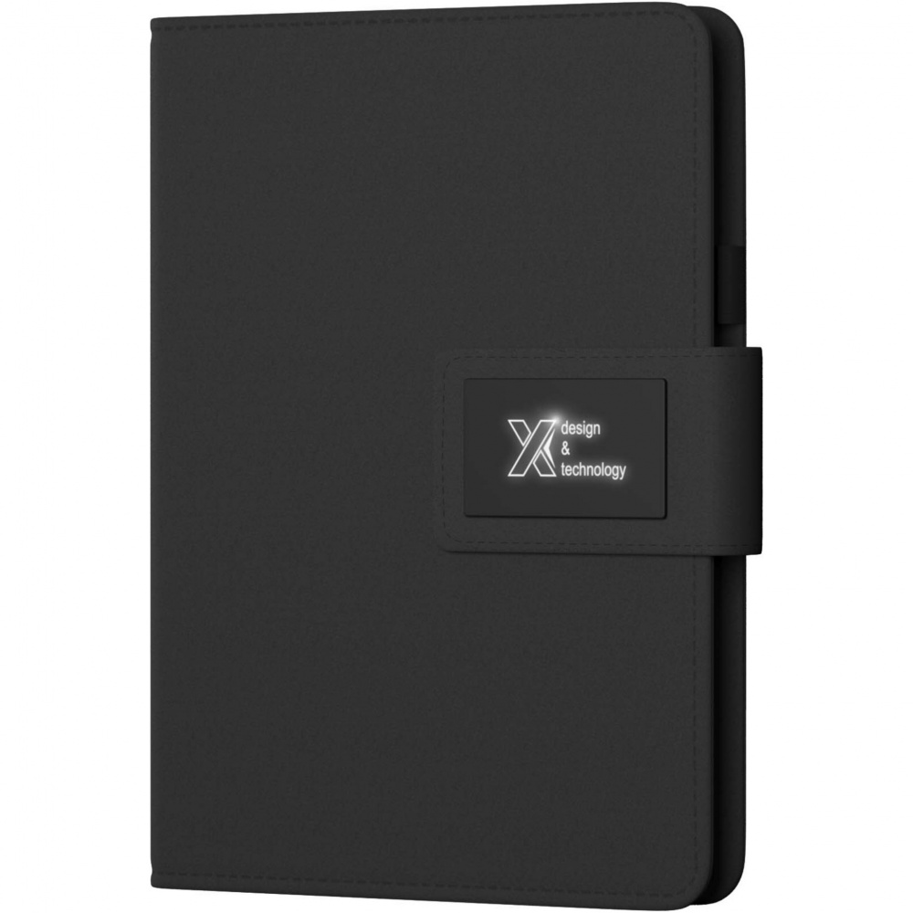 Logo trade promotional giveaways image of: SCX.design O16 A5 light-up notebook power bank