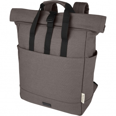 Logo trade promotional product photo of: Joey 15” GRS recycled canvas rolltop laptop backpack 15L