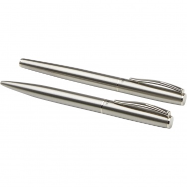 Logotrade advertising product picture of: Didimis recycled stainless steel ballpoint and rollerball pen set