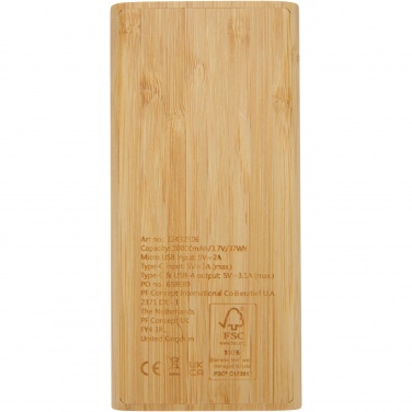 Logotrade promotional item image of: Tulda 10.000 mAh bamboo power bank